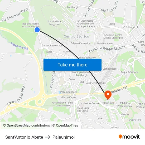 Saint Anthony the Abbot to Palaunimol map