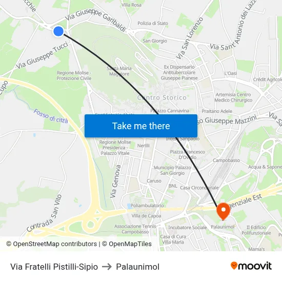 Fratelli Pistilli-Sipio Street to Palaunimol map