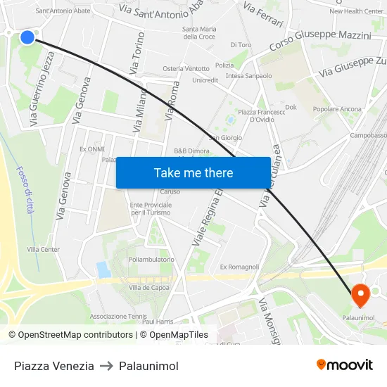 Venice Square to Palaunimol map