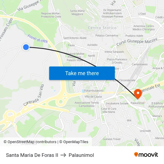 Santa Maria De Foras II to Palaunimol map