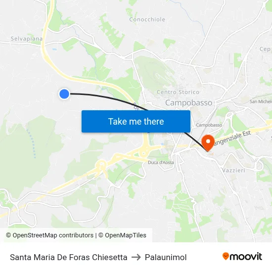 Santa Maria De Foras Chapel to Palaunimol map