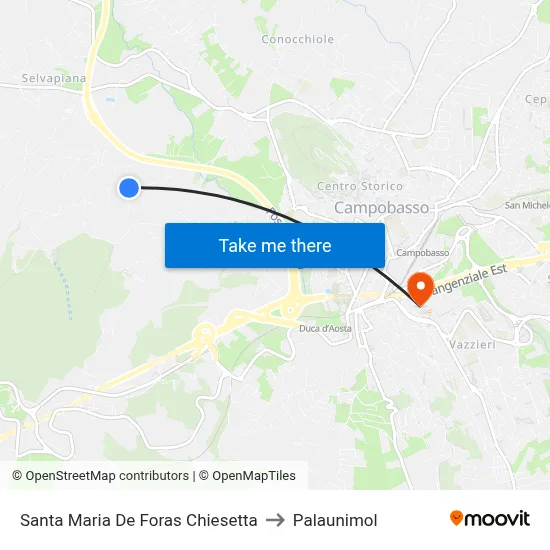 Santa Maria De Foras Chapel to Palaunimol map