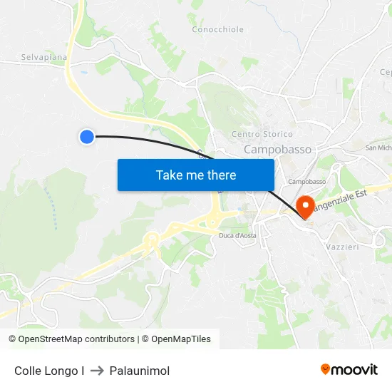 Colle Longo I to Palaunimol map