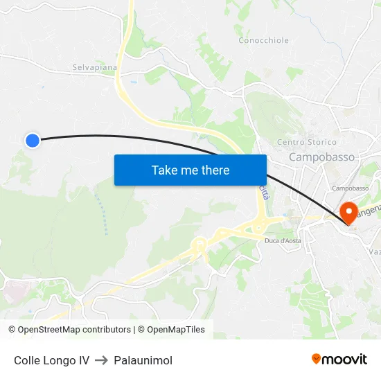 Colle Longo IV to Palaunimol map