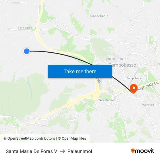 Santa Maria De Foras V to Palaunimol map