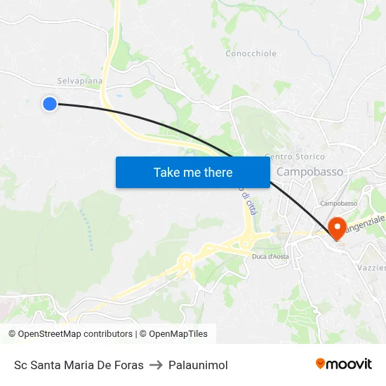 Sc Santa Maria De Foras to Palaunimol map