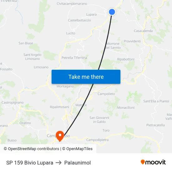 SP 159 Lupara Junction to Palaunimol map
