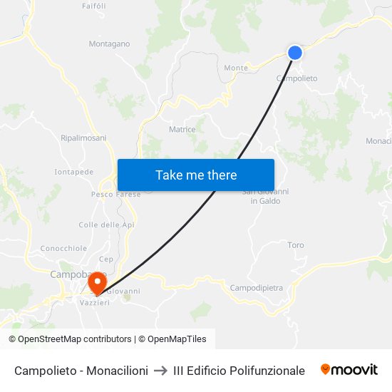 Campolieto - Monacilioni to III Edificio Polifunzionale map