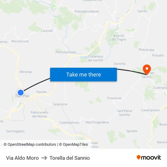 Via Aldo Moro to Torella del Sannio map