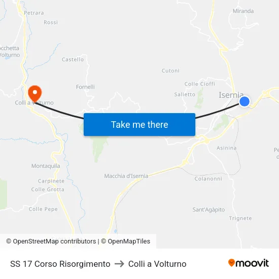 SS 17 Risorgimento Avenue to Colli a Volturno map