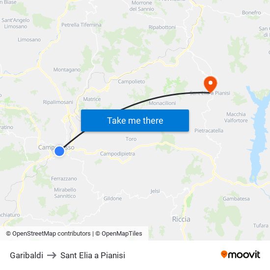 Garibaldi to Sant Elia a Pianisi map