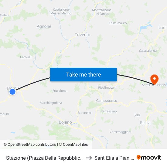 Stazione (Piazza Della Repubblica) to Sant Elia a Pianisi map