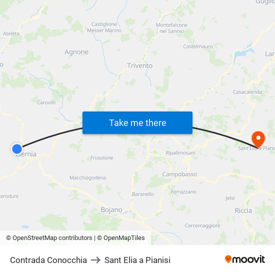 Contrada Conocchia to Sant Elia a Pianisi map