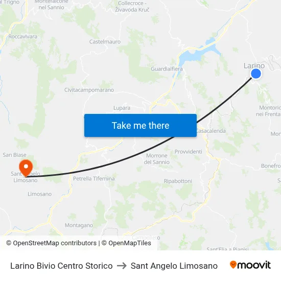 Larino Bivio Centro Storico to Saint Angelo Limosano map