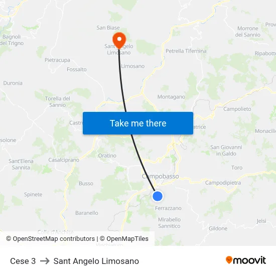 Cese 3 to Saint Angelo Limosano map