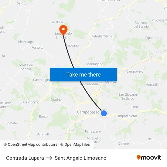 Lupara District to Saint Angelo Limosano map