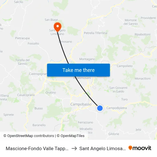 Mascione-Tappino Valley Bottom to Saint Angelo Limosano map