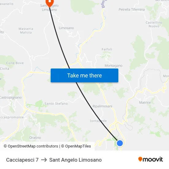 Cacciapesci 7 to Saint Angelo Limosano map
