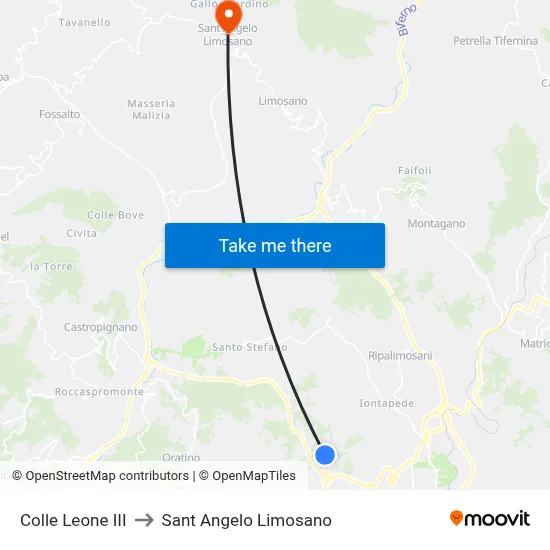 Colle Leone III to Saint Angelo Limosano map