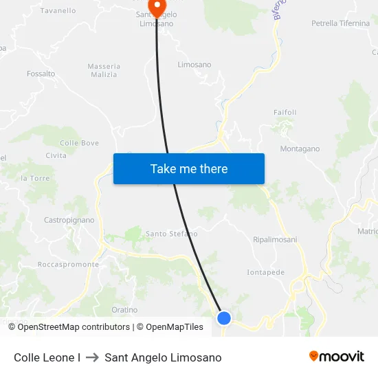 Colle Leone I to Saint Angelo Limosano map
