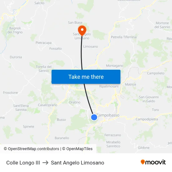 Colle Longo III to Saint Angelo Limosano map