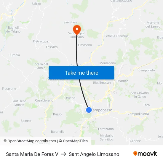 Santa Maria De Foras V to Saint Angelo Limosano map