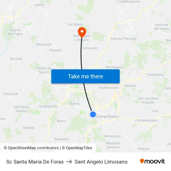 Santa Maria De Foras School to Saint Angelo Limosano map