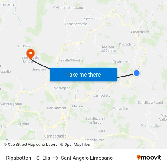 Ripabottoni - S. Elia to Saint Angelo Limosano map