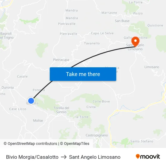Morgia/Casalotto Junction to Saint Angelo Limosano map