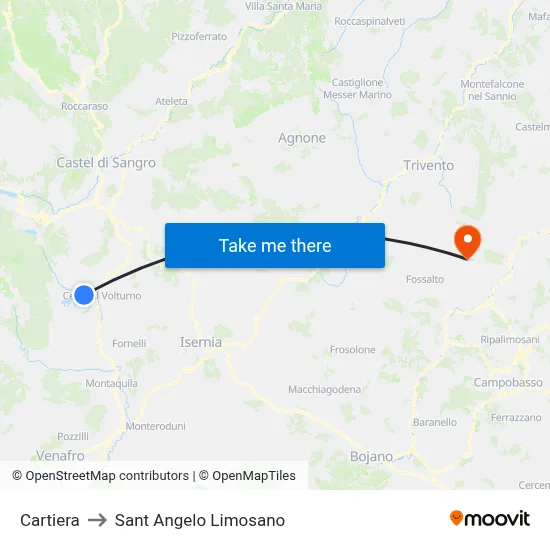Paper Mill to Saint Angelo Limosano map