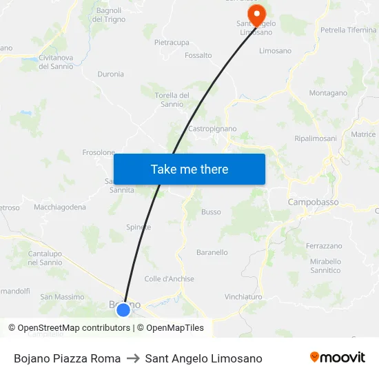 Bojano Roma Square to Saint Angelo Limosano map