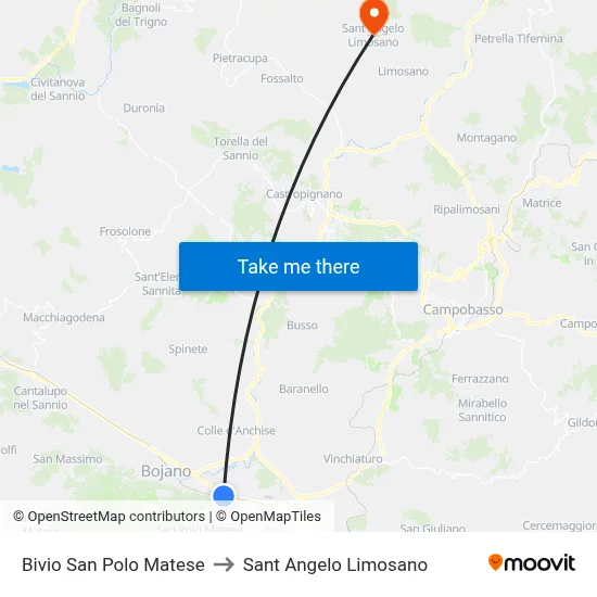 San Polo Matese Junction to Saint Angelo Limosano map