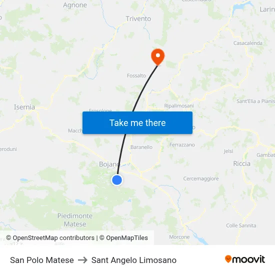 San Polo Matese to Saint Angelo Limosano map