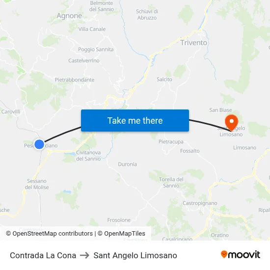 La Cona District to Saint Angelo Limosano map