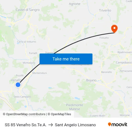 SS 85 Venafro So.Te.A. to Saint Angelo Limosano map