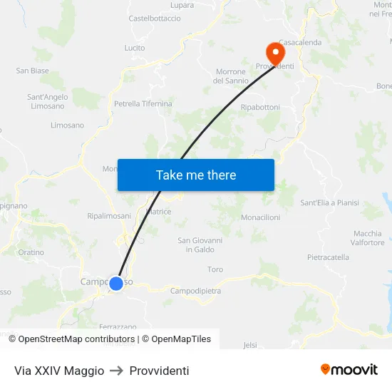 Via XXIV Maggio to Provvidenti map