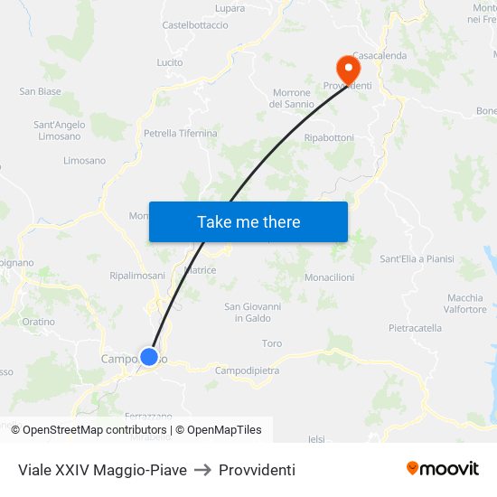 Viale XXIV Maggio-Piave to Provvidenti map