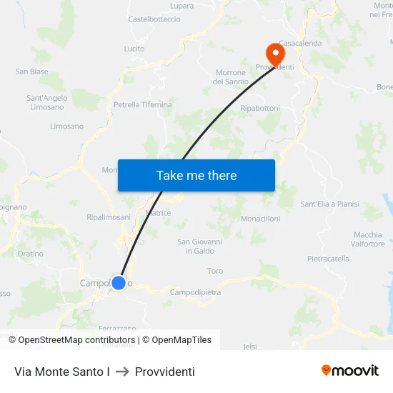 Via Monte Santo I to Provvidenti map