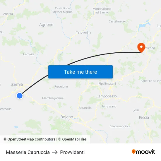 Masseria Capruccia to Provvidenti map