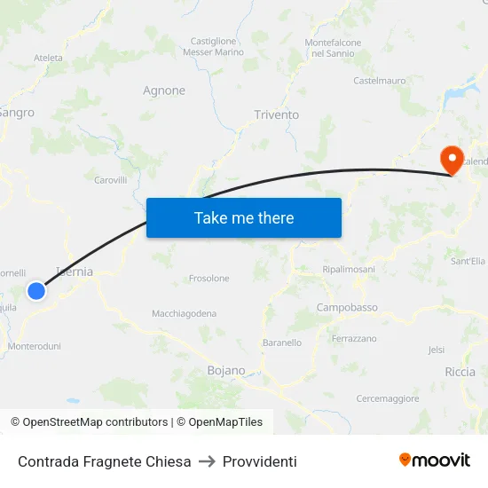 Contrada Fragnete Chiesa to Provvidenti map