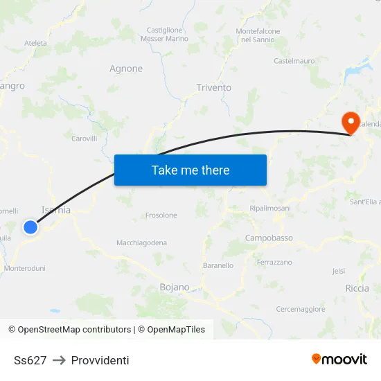 Ss627 to Provvidenti map