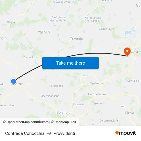 Contrada Conocchia to Provvidenti map