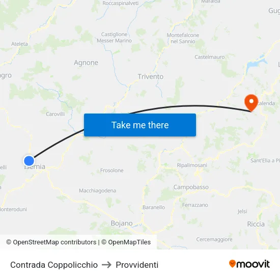 Contrada Coppolicchio to Provvidenti map
