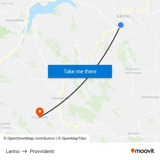 Larino to Provvidenti map