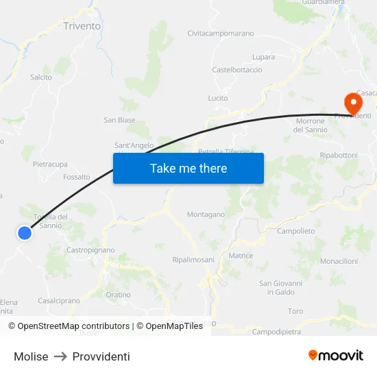 Molise to Provvidenti map