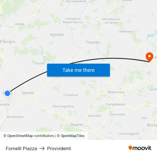 Fornelli Piazza to Provvidenti map