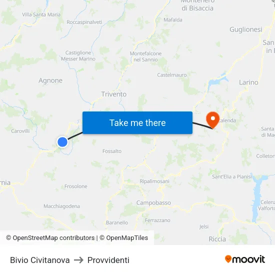 Bivio Civitanova to Provvidenti map