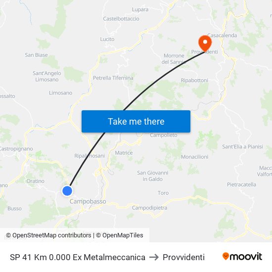 SP 41 Km 0.000 Ex Metalmeccanica to Provvidenti map