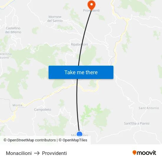 Monacilioni to Provvidenti map