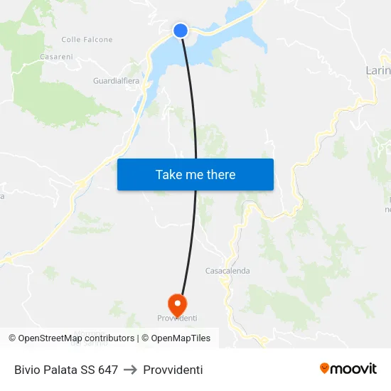 SS 647 Bivio Palata to Provvidenti map